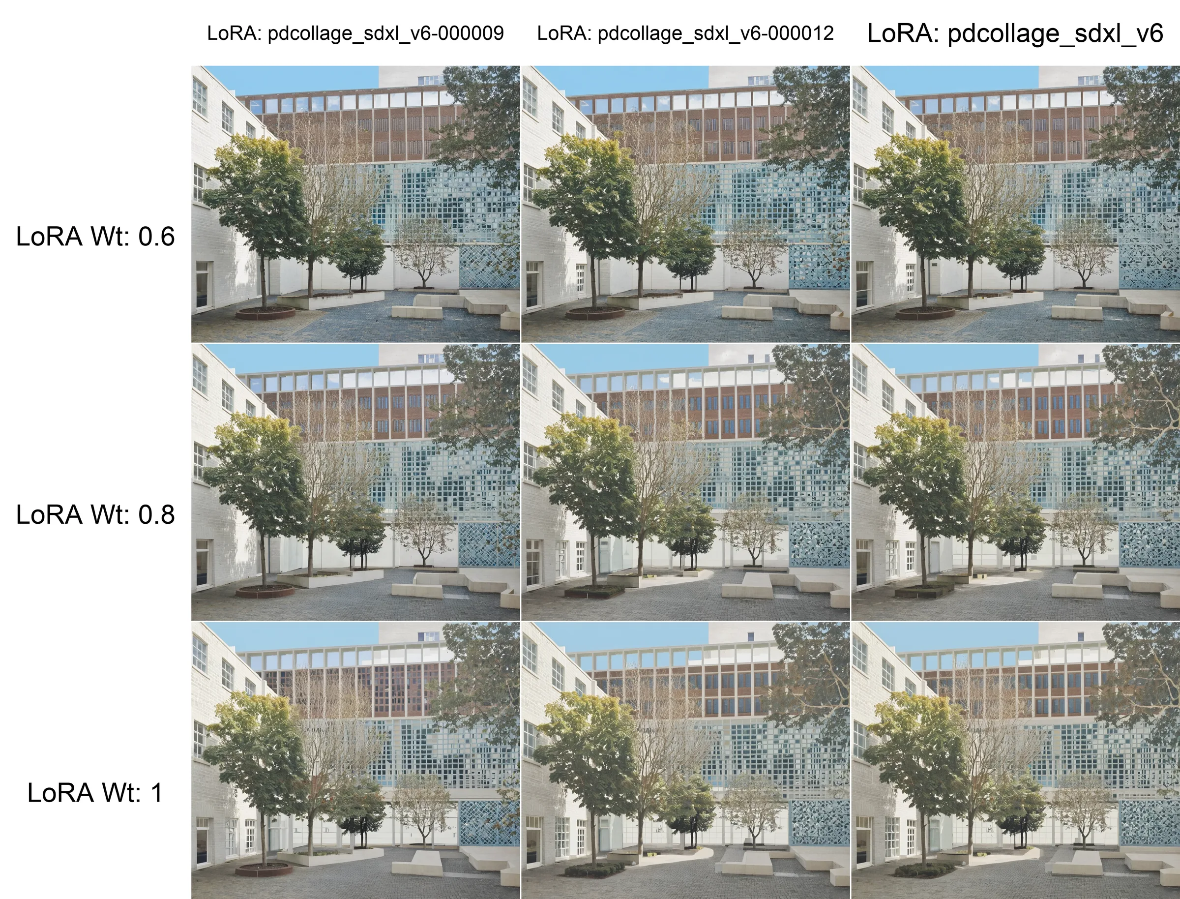 v6 — three epochs across, three LoRA weights down. The style stays close to photorealism, even at full weight.