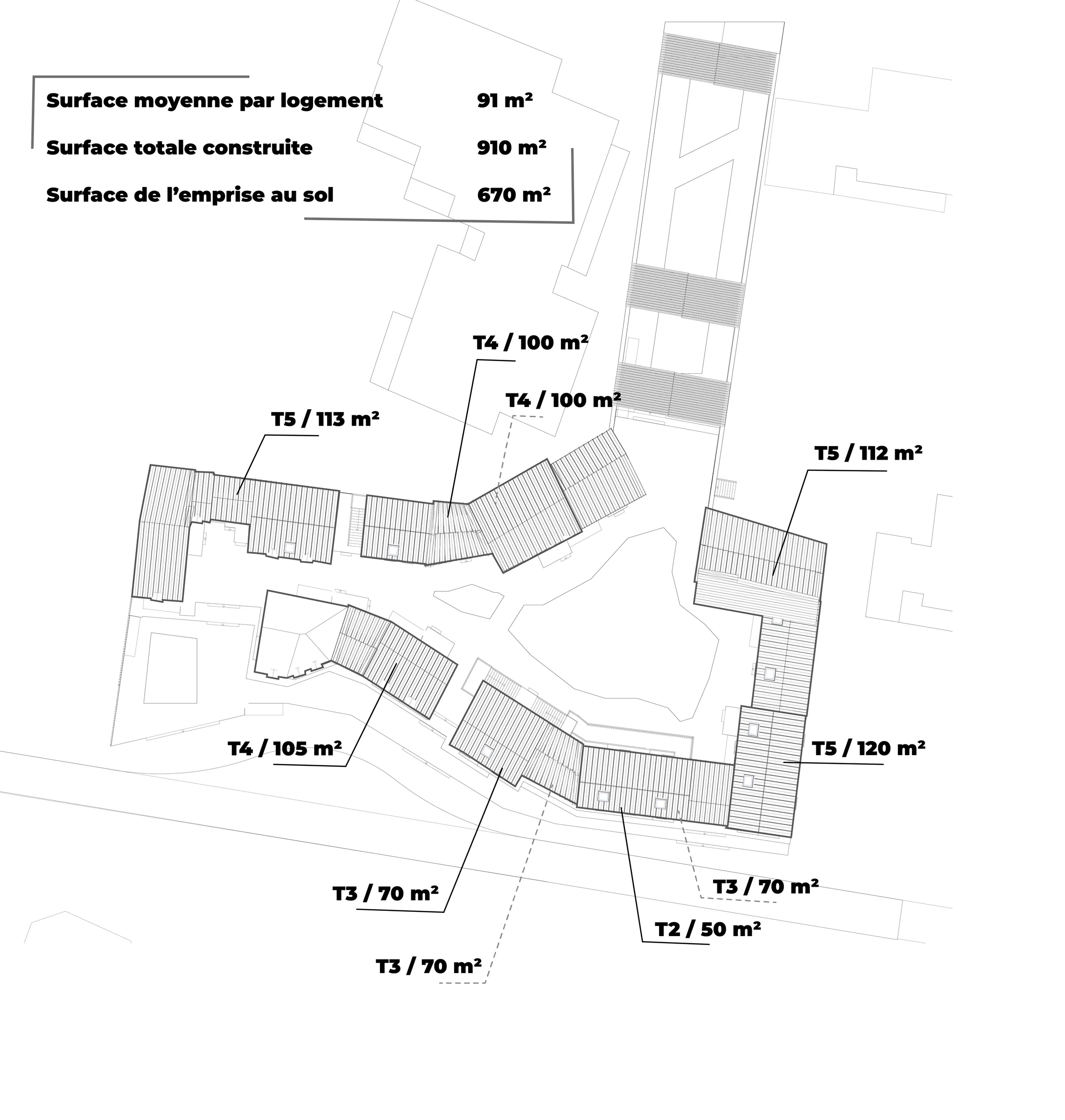 Site plan and schedule of areas