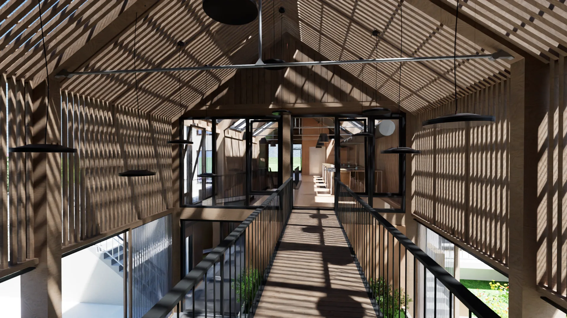 Footbridge above the atrium