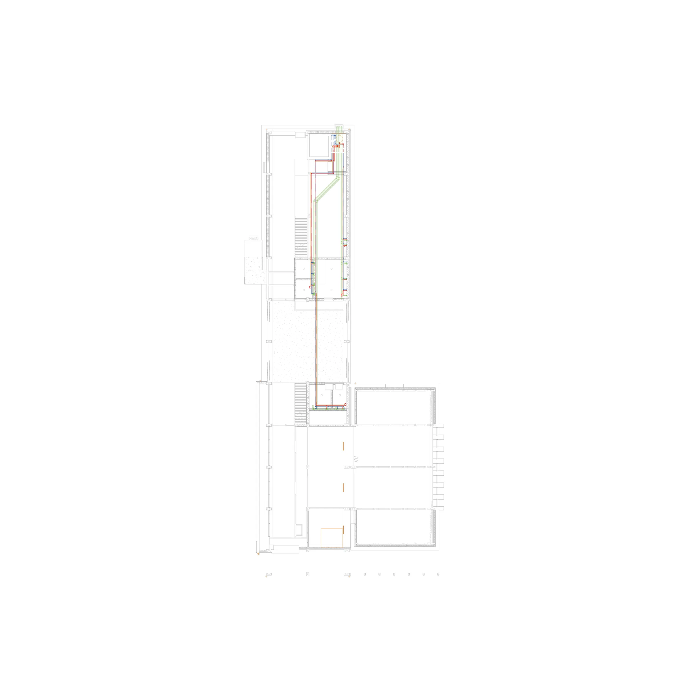 Plumbing services plan — ground floor