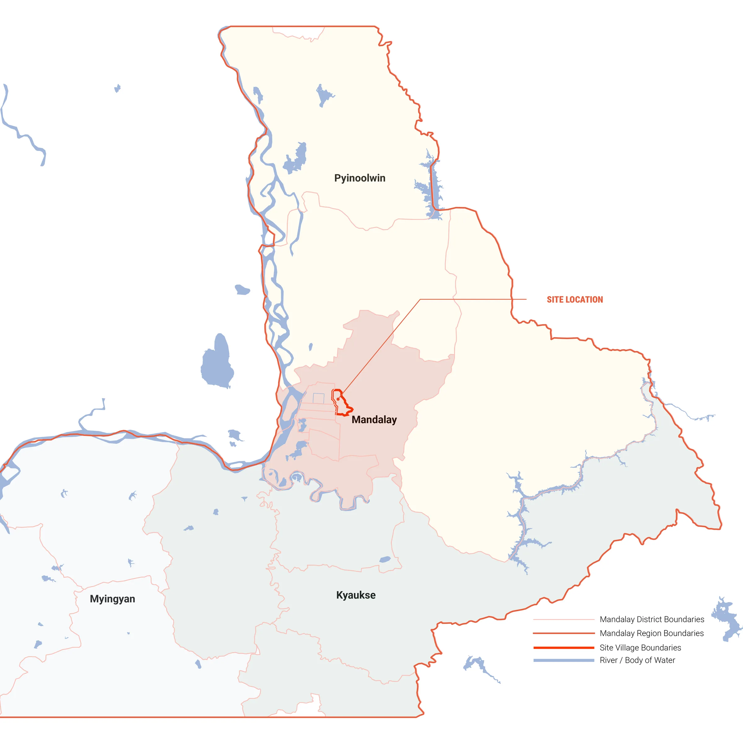 Mandalay region, Myanmar — locating the project site