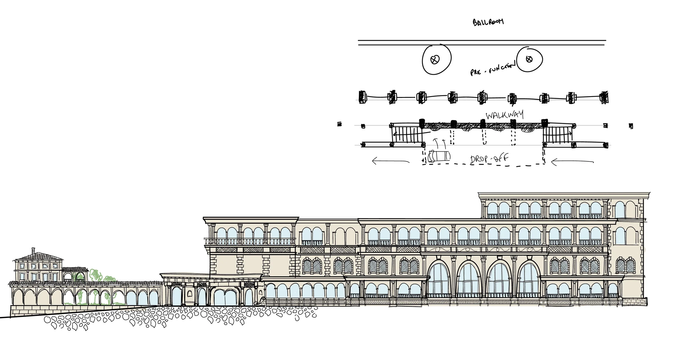 Proposal for the main façade elevation