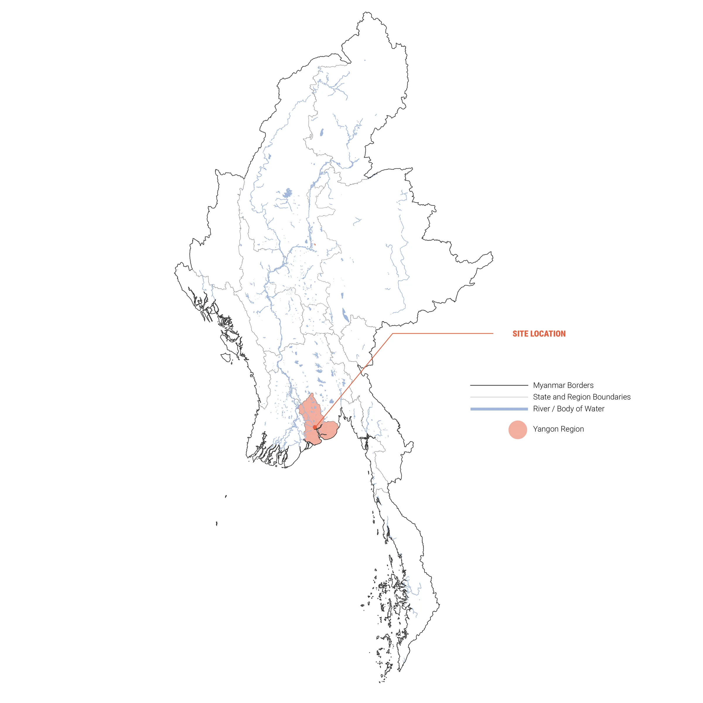 Locating the project site, Myanmar