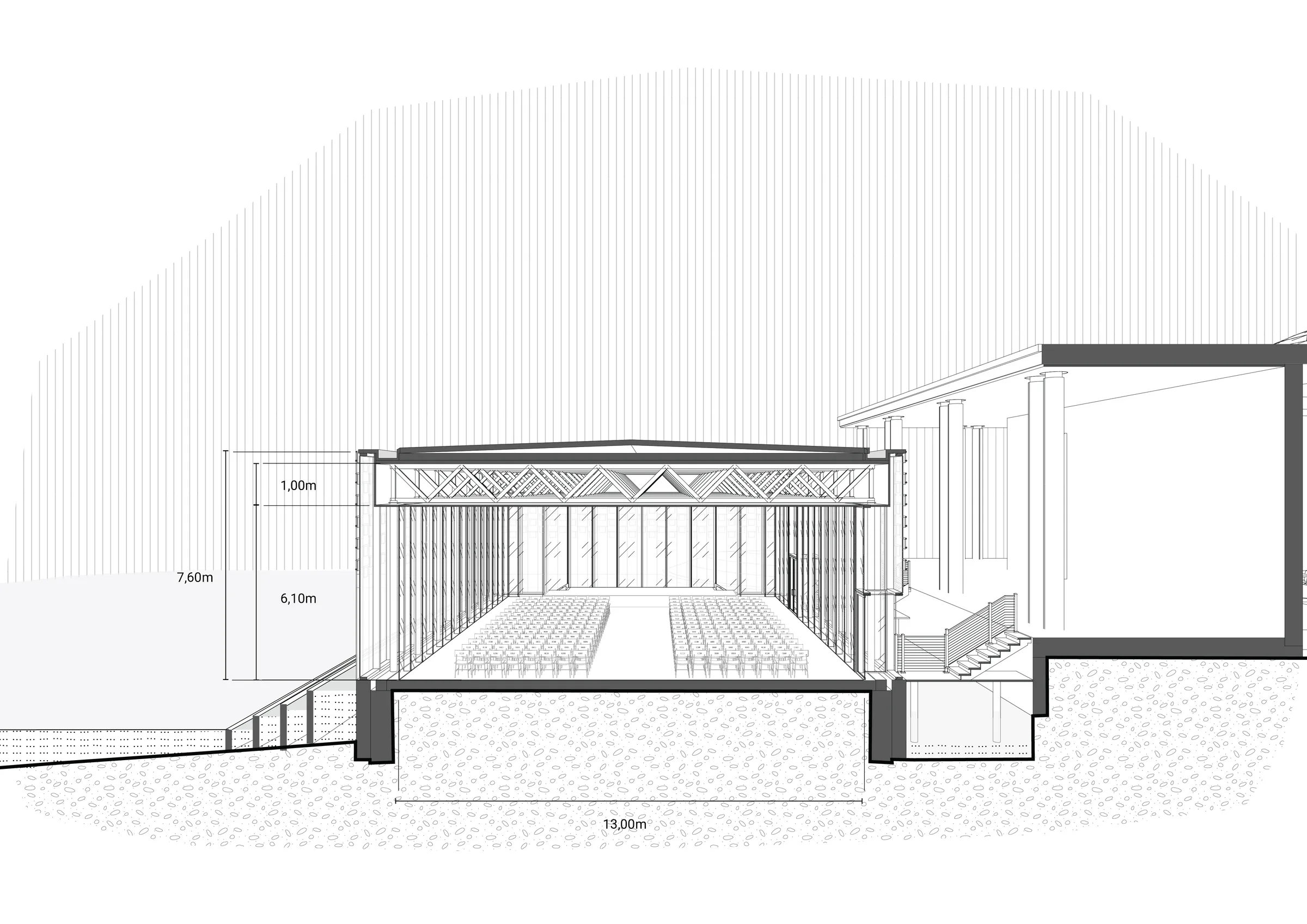 Cross perspective section, option A