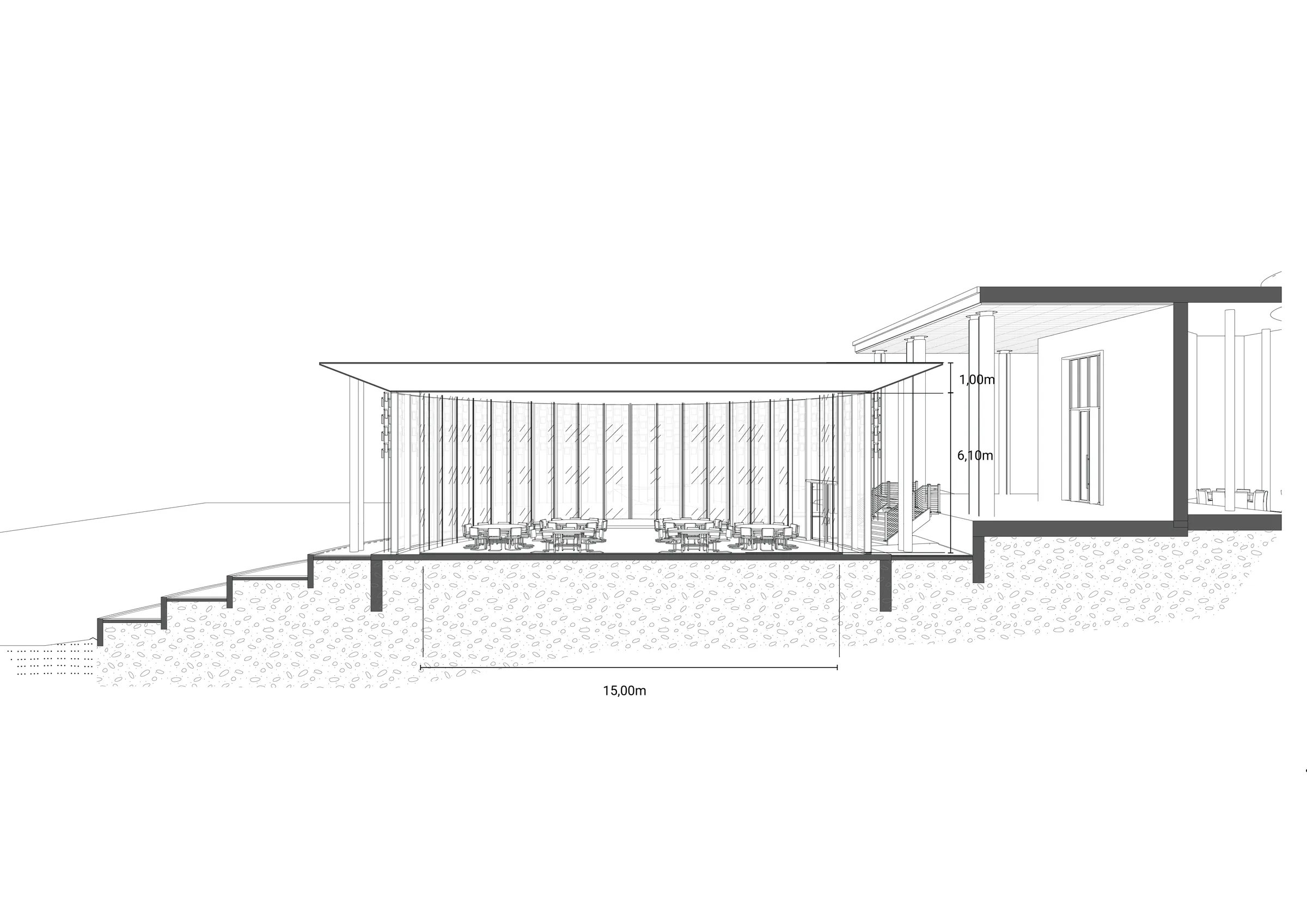 Cross perspective section, option B