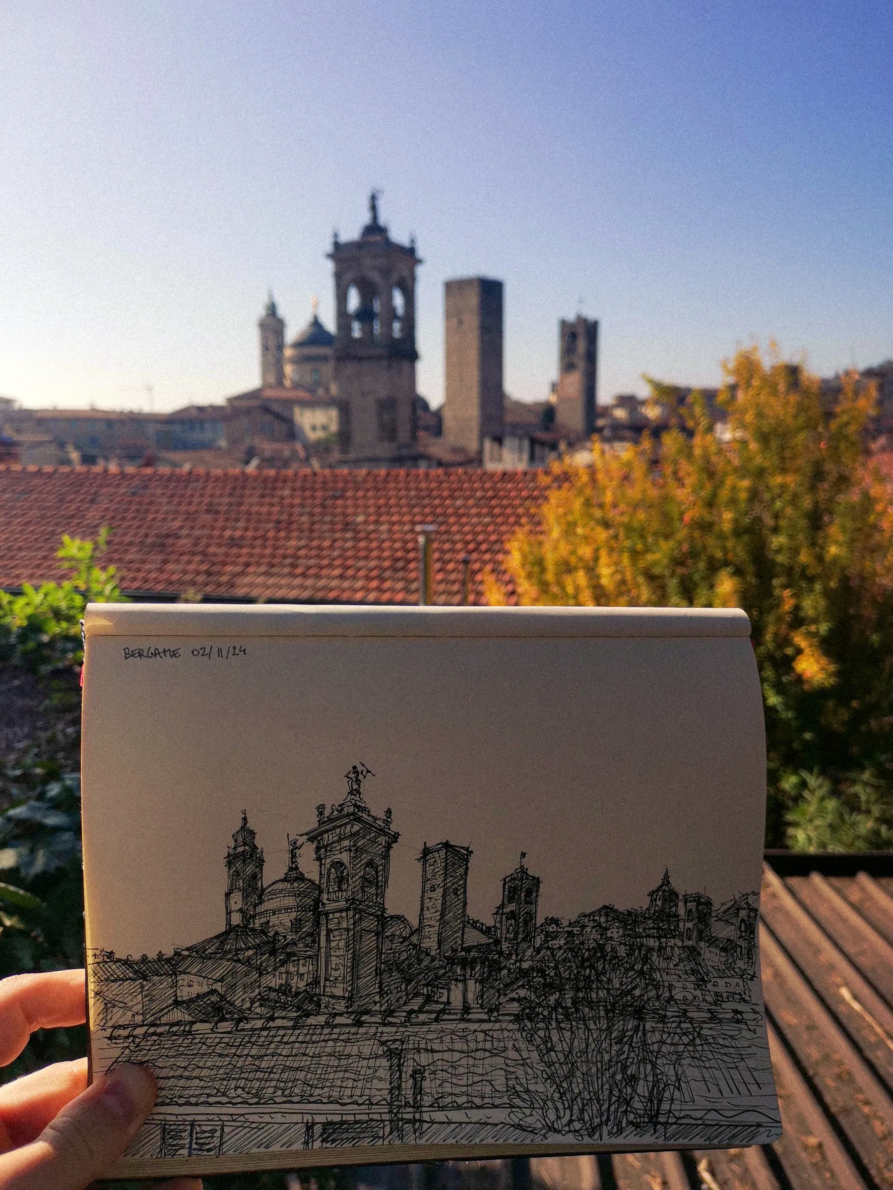 Italie _ Bergame _ 02.11.24 _ Vue de la vieille ville depuis les remparts